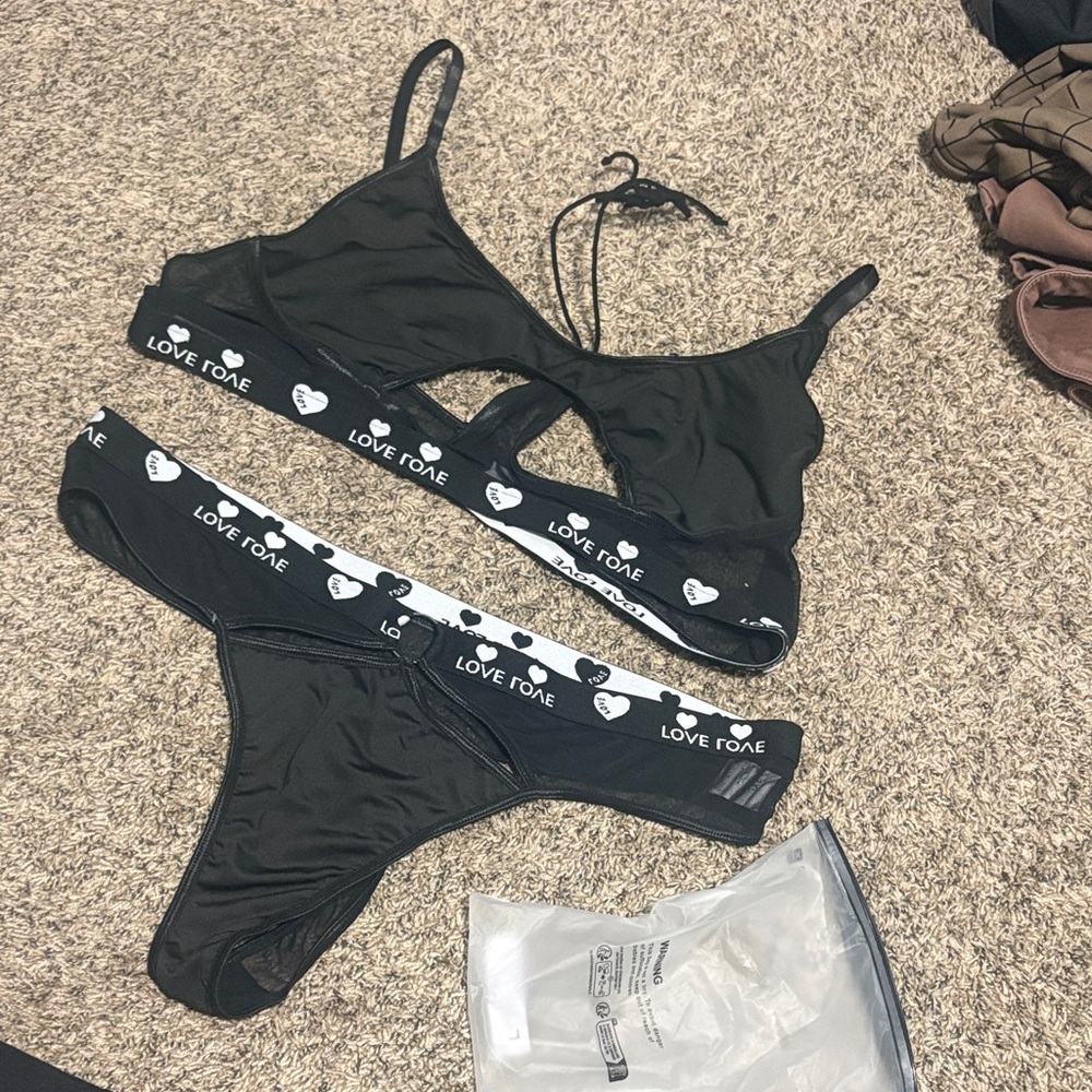 Love Black Lingerie Set